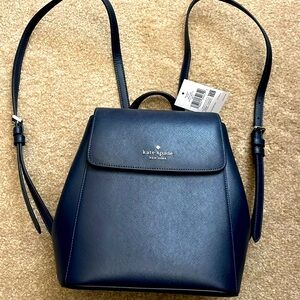 NWT Kate Spade Madison Flap Backpack (Navy Blue)